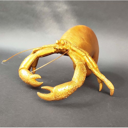 405 - SCULPTURAL HERMIT CRABS, a set of four, painted resin, 30cm L each approx. (4)