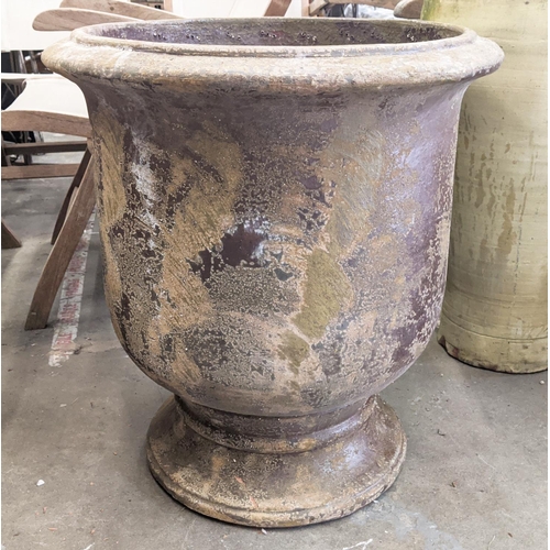 413 - TERRACOTTA PLANTERS, a pair, 60cm x 66cm H approx. (2)