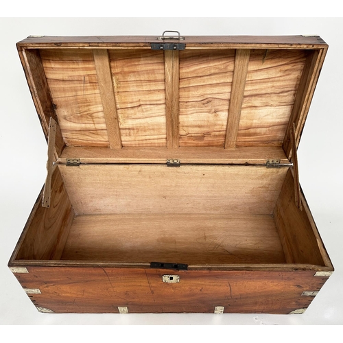 90 - TRUNK, 19th century Chinese Export camphorwood and brass bound with rising lid and carrying handles,... 