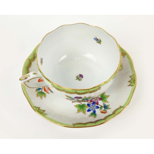 1 - HEREND 'QUEEN VICTORIA' PATTERN TEA FOR TWO SERVICE.