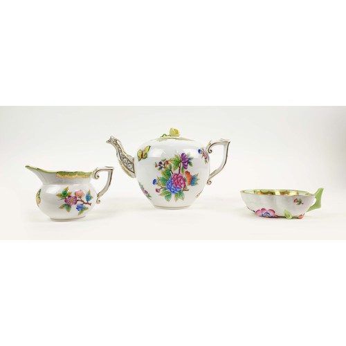 1 - HEREND 'QUEEN VICTORIA' PATTERN TEA FOR TWO SERVICE.