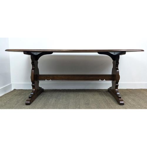 374 - ERCOL DINING TABLE, 1960s, elm, 73cm H x 182cm x 80cm.