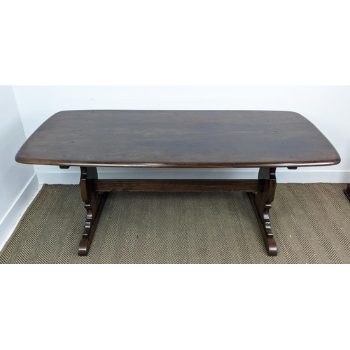 374 - ERCOL DINING TABLE, 1960s, elm, 73cm H x 182cm x 80cm.