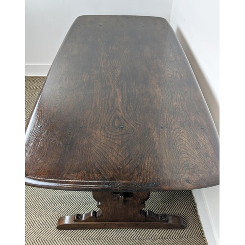 374 - ERCOL DINING TABLE, 1960s, elm, 73cm H x 182cm x 80cm.