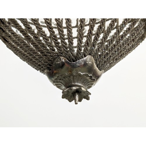 389 - CHANDELIERS, a pair, cut glass and polished metal, 54cm H x 34cm. (2)