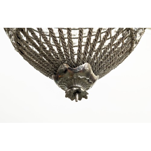 389 - CHANDELIERS, a pair, cut glass and polished metal, 54cm H x 34cm. (2)