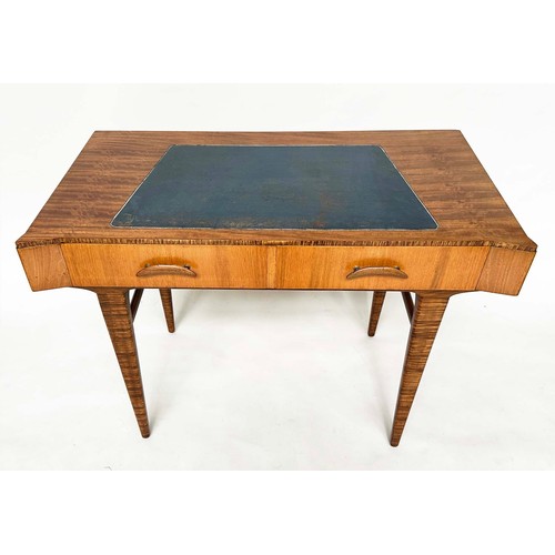 453 - BERESFORD & HICKS LTD WRITING TABLE, vintage 20th century teak, leather inset writing surface and fr... 