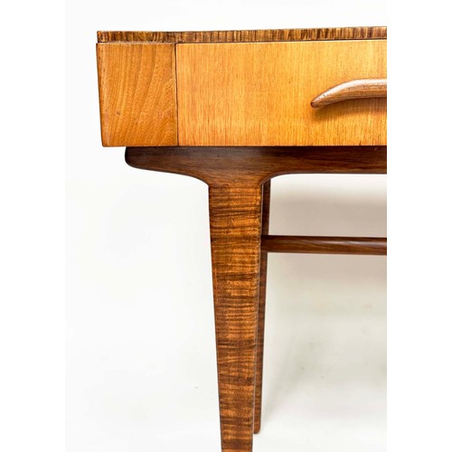 453 - BERESFORD & HICKS LTD WRITING TABLE, vintage 20th century teak, leather inset writing surface and fr... 