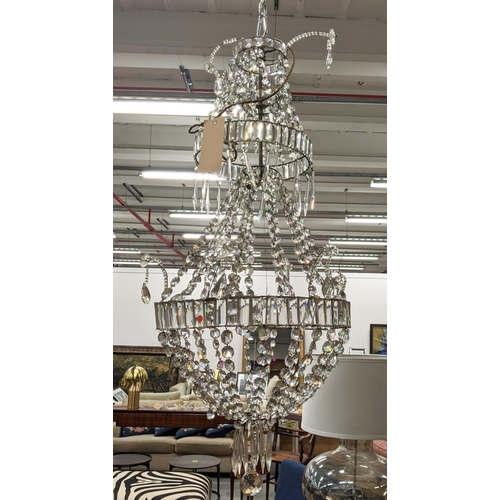 106 - CHANDELIER, of large proportions, with tiers, 120cm H.