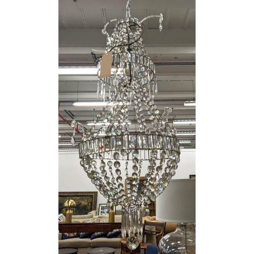 106 - CHANDELIER, of large proportions, with tiers, 120cm H.