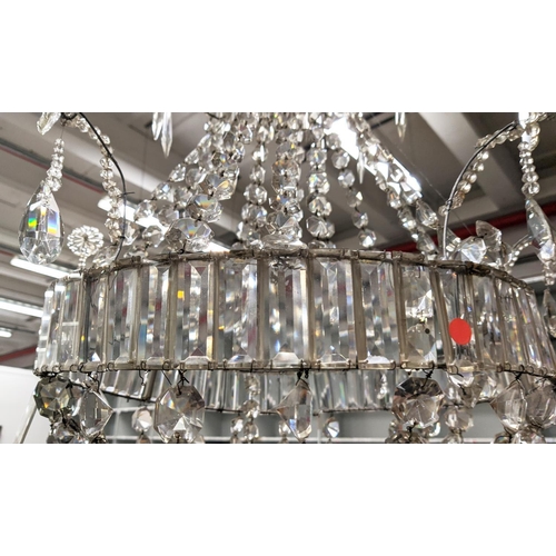 106 - CHANDELIER, of large proportions, with tiers, 120cm H.