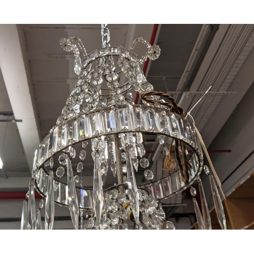 106 - CHANDELIER, of large proportions, with tiers, 120cm H.