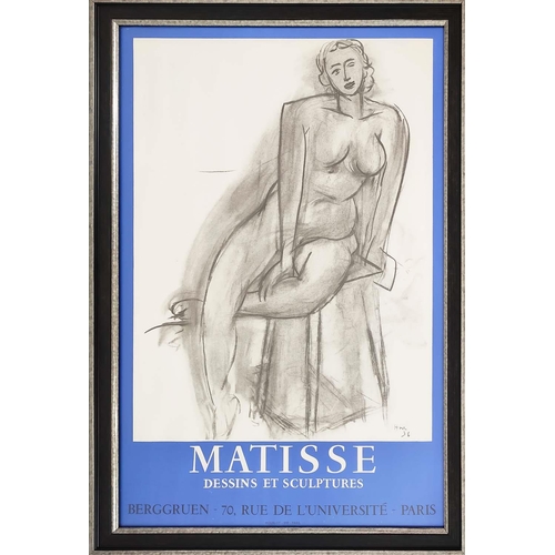 101 - HENRI MATISSE, 'Dessins et Sculptures' lithograph, 65cm x 42cm, published Mourlot, framed.