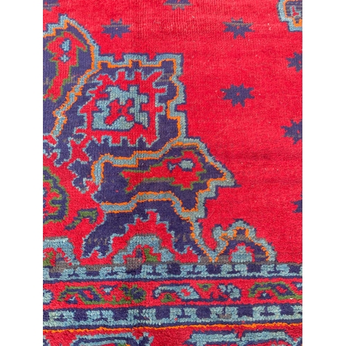 125 - ANTIQUE OUSHAK LIBRARY ROOM CARPET, 370cm x 270cm.