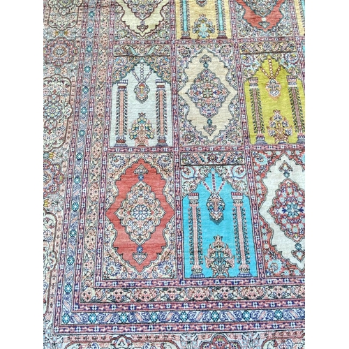 136 - EXTREMELY FINE PURE TURKISH SILK SIGNED,  188cm x 123cm.