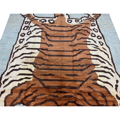 138 - FINE TIBETAN TIGER CARPET SIZE, 300cm X 201cm.