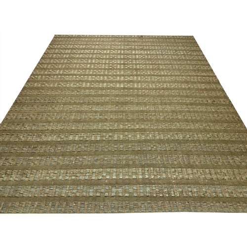 139 - FINE NATURAL OLIVE JUTE CARPET, 300cm x 250cm.