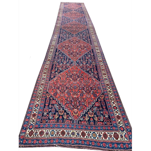 141 - ANTIQUE NORTH WEST PERSIA FRAGHAN RUNNER, 570cm x 106 cm.