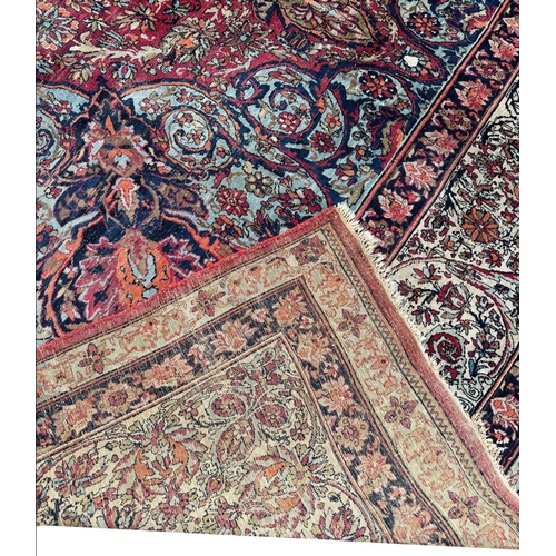 144 - 19TH CENTURY FINE PERSIAN KERMAN RAVAR CARPET, 530cm x 310cm.