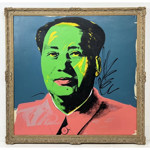 16 - AFTER ANDY WARHOL (America 1928-1987), 'Mao 1972 (Green)', oil on canvas, 111cm x 111cm overall, fra... 