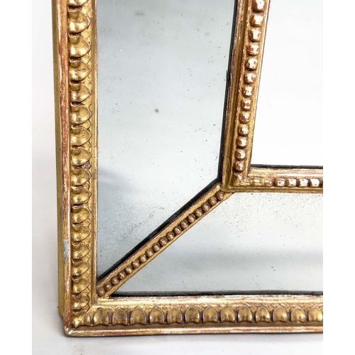 175 - WALL MIRROR, George III style giltwood rectangular with marginal beaded frame, 128cm H x 80cm W.