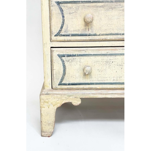 176 - CHEST, 19th century George III style painted pine with two short and three long drawers with splay b... 