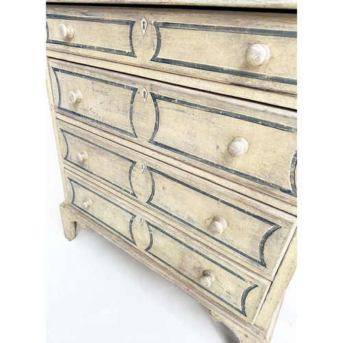 176 - CHEST, 19th century George III style painted pine with two short and three long drawers with splay b... 