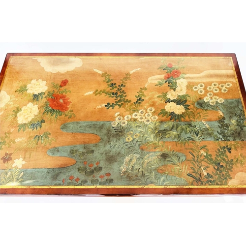 180 - LOW CENTRE TABLE BY ATELIER MIDAVINE, Chinese early 20th century rectangular stylised impressionist ... 