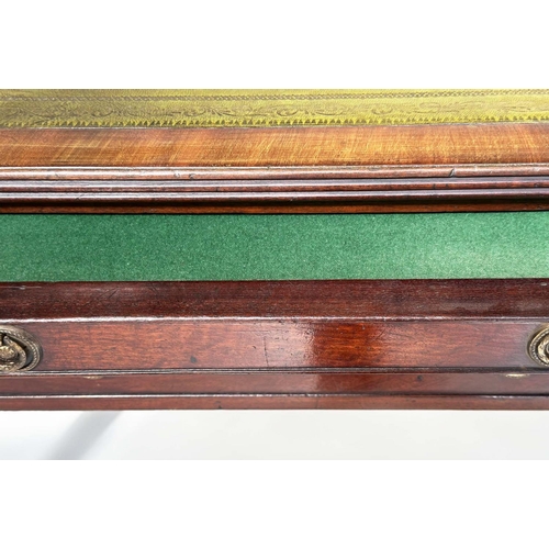 183 - PARTNERS WRITING TABLE, mid 19th century figured mahogany, with gilt tooled green leather writing su... 