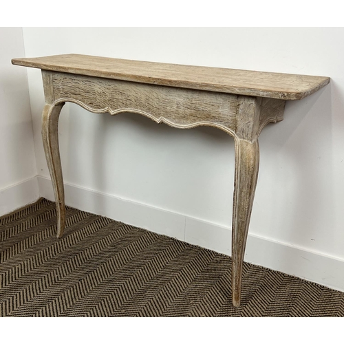 208 - CONSOLE TABLES, a pair, 19th century Swedish Gustavian design limed oak, 74cm H x 109cm x 33cm. (2)