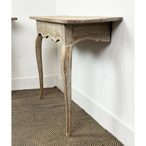 208 - CONSOLE TABLES, a pair, 19th century Swedish Gustavian design limed oak, 74cm H x 109cm x 33cm. (2)