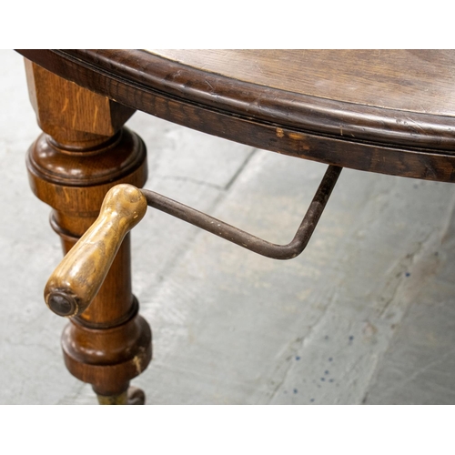 217 - DINING TABLE, Victorian oak, circa 1870 with four extra leaves on six legs and ceramic castors, 74cm... 