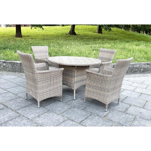 262 - GARDEN CONSERVATORY CHAIRS, by 'Hartman', all weather woven with four aluminium framed armchairs, 90... 