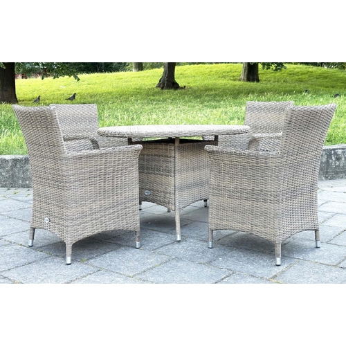 262 - GARDEN CONSERVATORY CHAIRS, by 'Hartman', all weather woven with four aluminium framed armchairs, 90... 