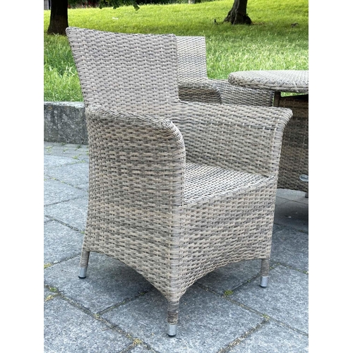 262 - GARDEN CONSERVATORY CHAIRS, by 'Hartman', all weather woven with four aluminium framed armchairs, 90... 