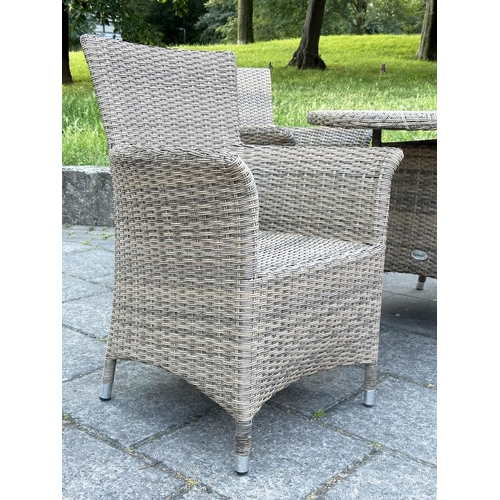 262 - GARDEN CONSERVATORY CHAIRS, by 'Hartman', all weather woven with four aluminium framed armchairs, 90... 