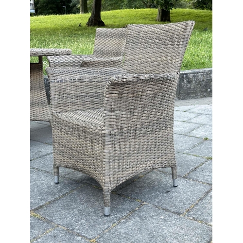 262 - GARDEN CONSERVATORY CHAIRS, by 'Hartman', all weather woven with four aluminium framed armchairs, 90... 