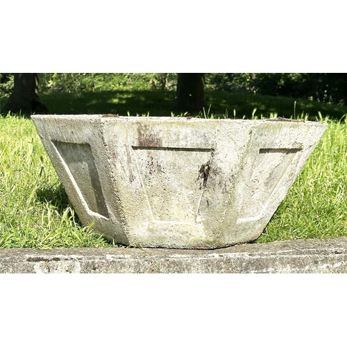 267 - HEXAGONAL PLANTER, well weathered reconstituted stone of bowl form, 84cm W x 36cm H.