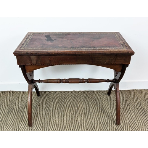 282 - ARCHITECT'S TABLE, Victorian gothic revival walnut and inlaid with adjustable sloping red leather to... 