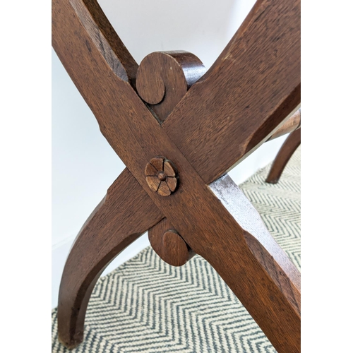 282 - ARCHITECT'S TABLE, Victorian gothic revival walnut and inlaid with adjustable sloping red leather to... 