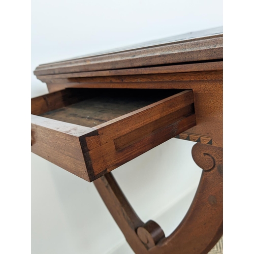 282 - ARCHITECT'S TABLE, Victorian gothic revival walnut and inlaid with adjustable sloping red leather to... 