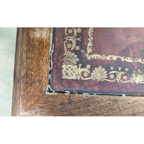 282 - ARCHITECT'S TABLE, Victorian gothic revival walnut and inlaid with adjustable sloping red leather to... 