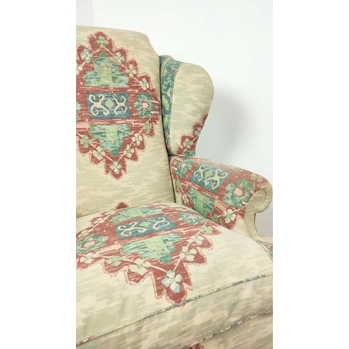 288 - KINGCOME WING ARMCHAIR, Georgian style in tapestry design covers, 113cm H x 86cm W.