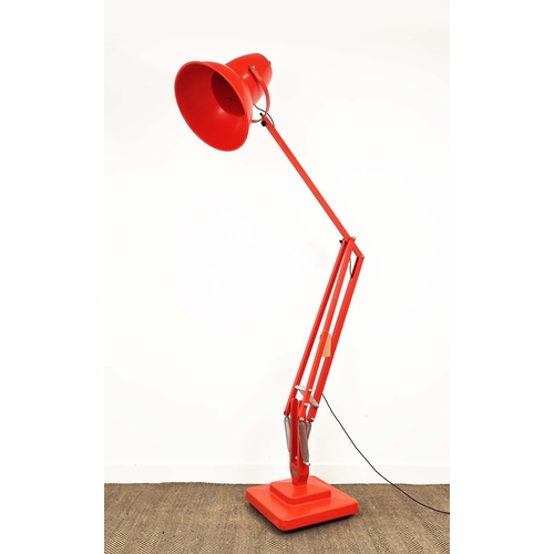 300 - ANGLEPOISE ORIGINAL 1227 GIANT FLOOR LAMP, crimson red finish, 249cm H at tallest approx.