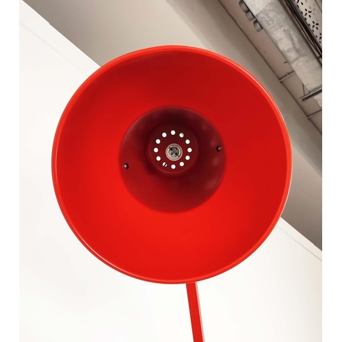 300 - ANGLEPOISE ORIGINAL 1227 GIANT FLOOR LAMP, crimson red finish, 249cm H at tallest approx.