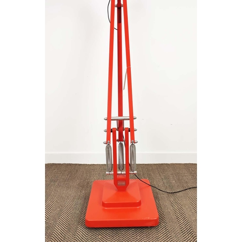 300 - ANGLEPOISE ORIGINAL 1227 GIANT FLOOR LAMP, crimson red finish, 249cm H at tallest approx.