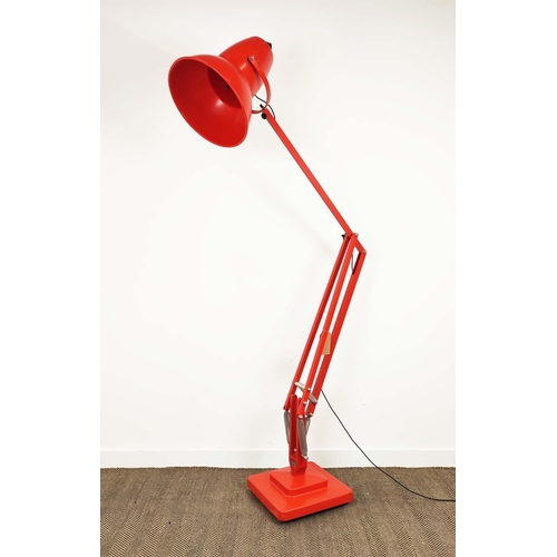 300 - ANGLEPOISE ORIGINAL 1227 GIANT FLOOR LAMP, crimson red finish, 249cm H at tallest approx.