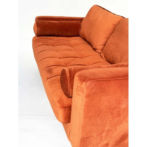 408 - MADE.COM SCOTT SOFA, velvet with buttoned seat cushion, 190cm x 95cm x 84cm H.