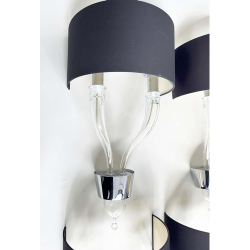 412 - BAROVIER & TOSO PANDORA WALL LAMPS, a set of six, Pandora twin branch by Barovier and Toso, 52cm H. ... 