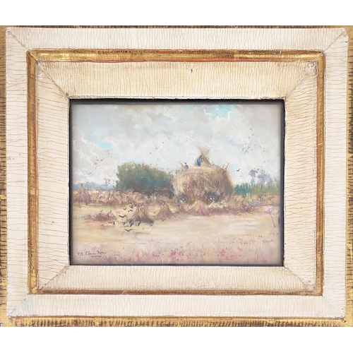 83 - FRANCIS EOUARD CHARDON (1865-1925), 'Harvest', pastel, 15cm x 20cm, framed.